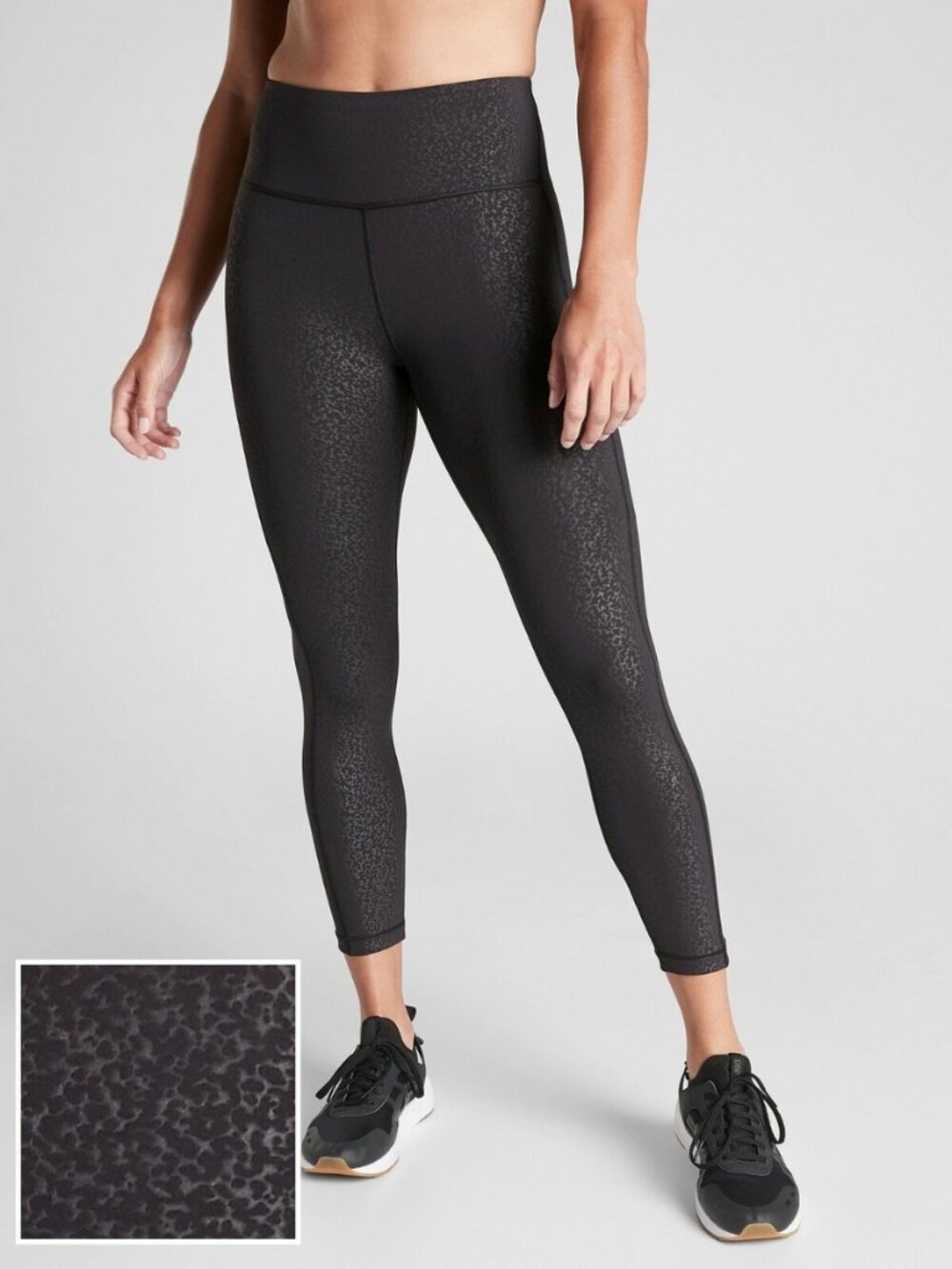 Athleta Ultimate Stash Pocket 7/8 Embossed Cosmos Tight Black Size Medium